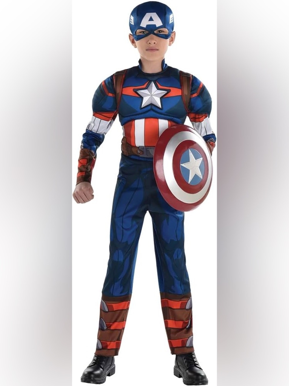 BRAND NEW boy youth marvel captain america halloween costume size L 12-14